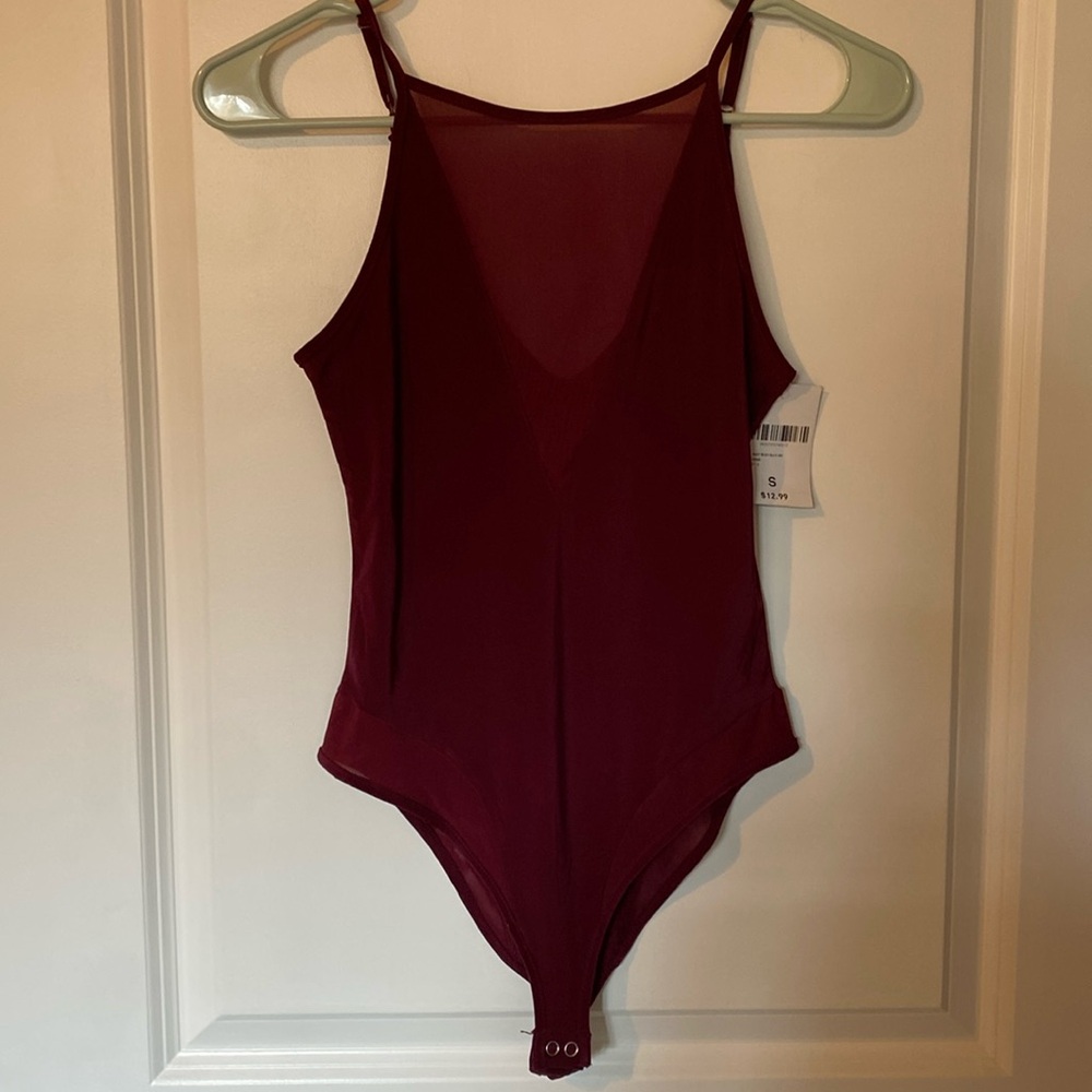 Maroon knit bodysuit
